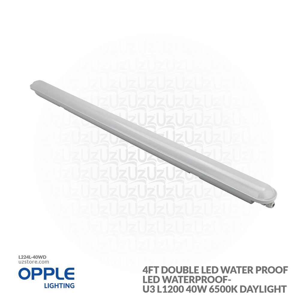 OPPLE 4Ft Double LED Water Proof LED Waterproof-U3 L1200 40W 6500K ...